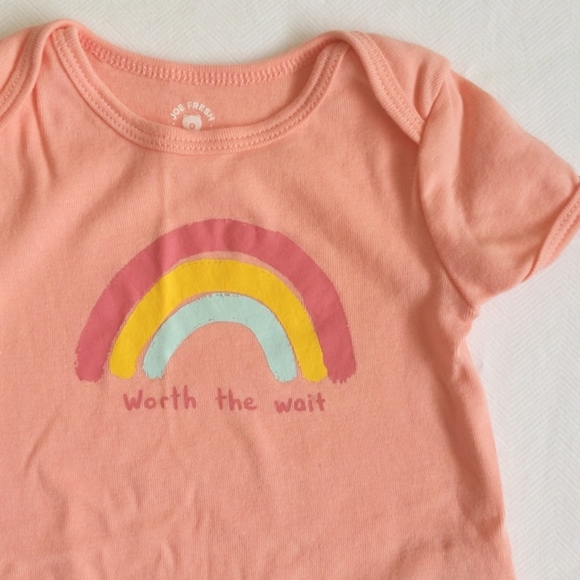 joe fresh peach rainbow comfy cotton romper playsuit 3-6 months baby girl - Picture 2 of 6